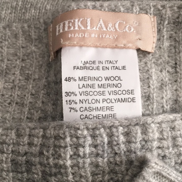 HEKLA & Co. Italian Made Marino Wool Cashmere Sweater Size LG - Picture 5 of 13